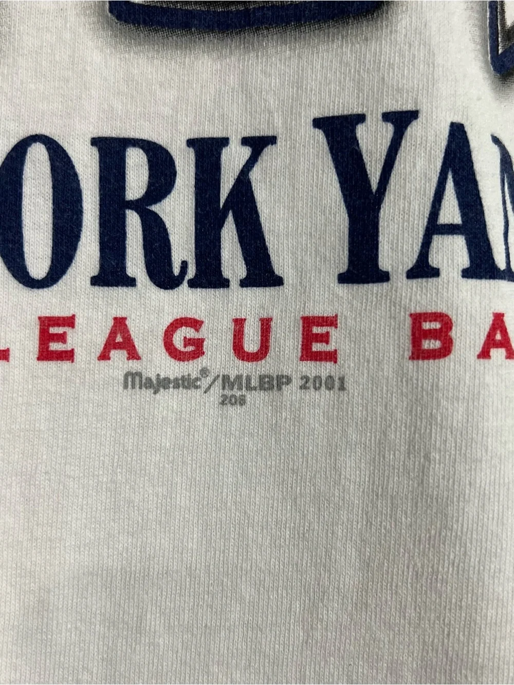 Vintage Majestic MLB New York Yankees US American Flag White T-Shirt Mens Large